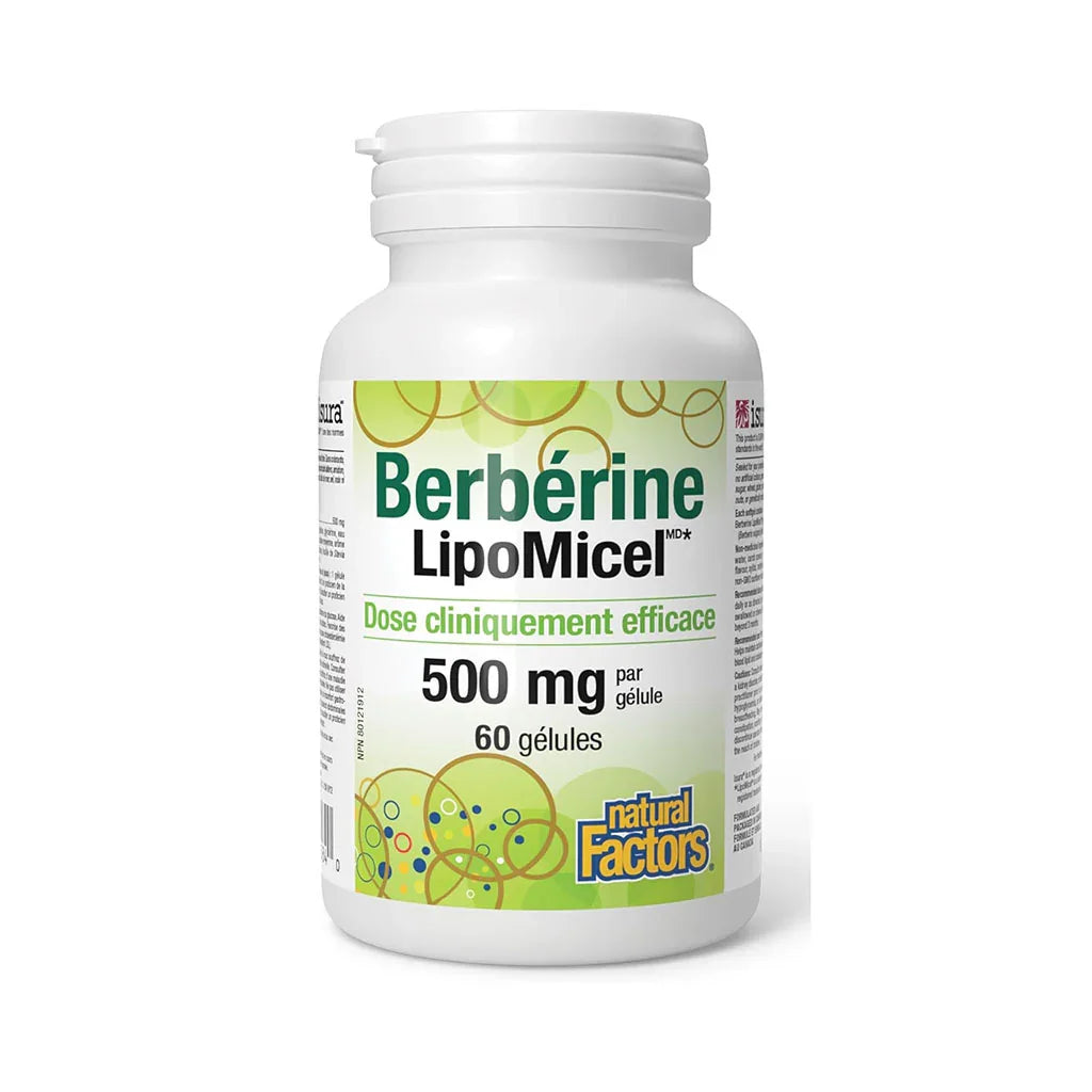berberine lipomicel 500 mg Natural Factors - La Boite à Grains