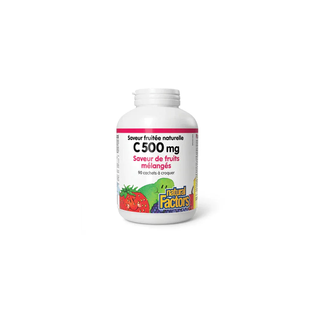 c 500 mg Natural Factors Mixed Fruit Flavor - La Boite à Grains
