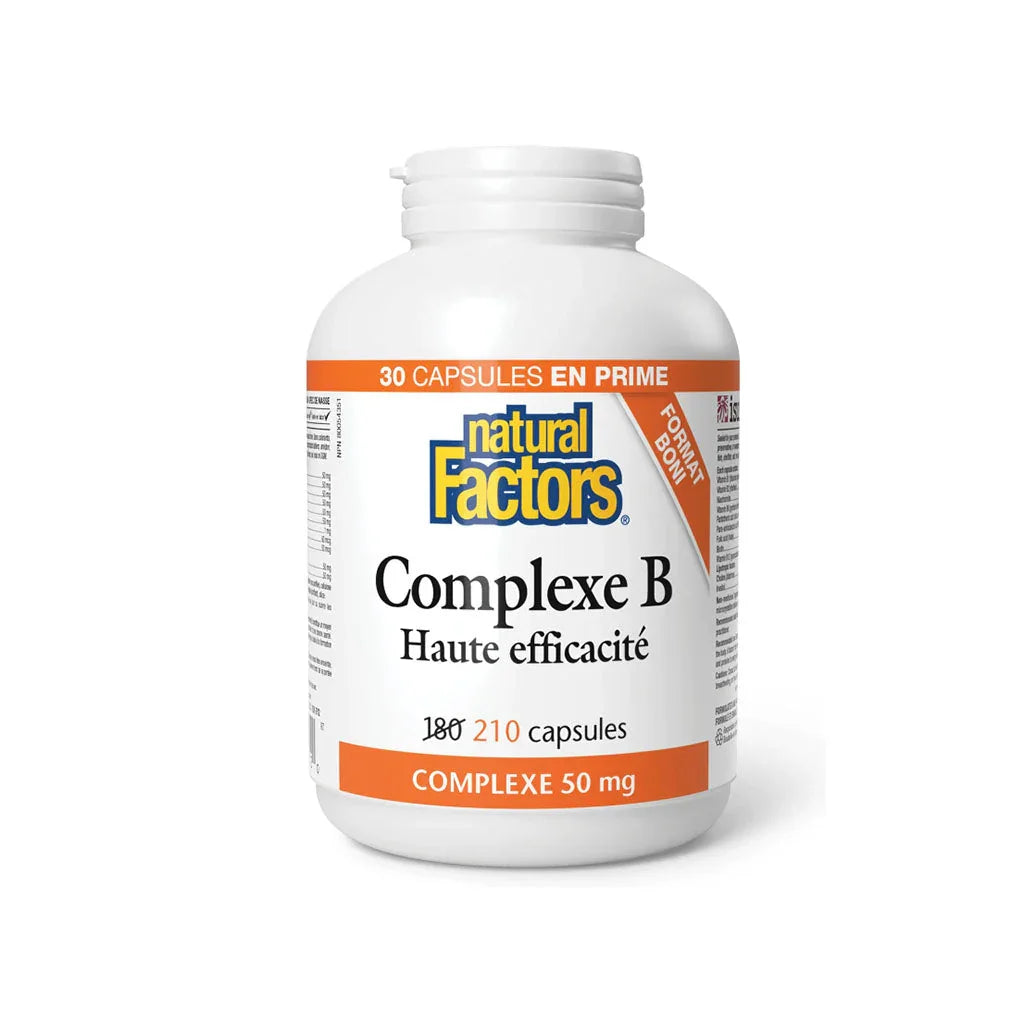 natural factors complex b high effectiveness 210 capsules - La Boite à Grains