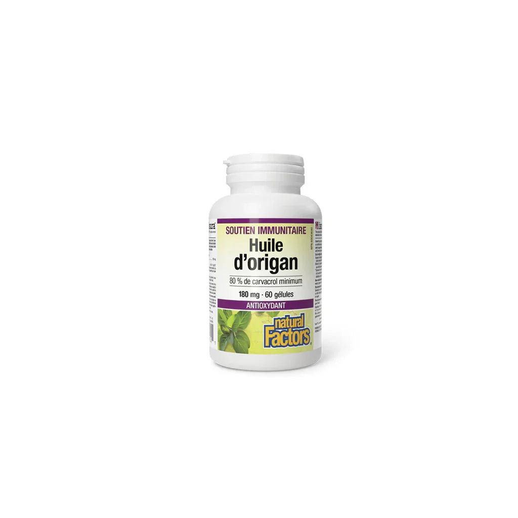 huile d'origan biologique Natural Factors - La Boite à Grains