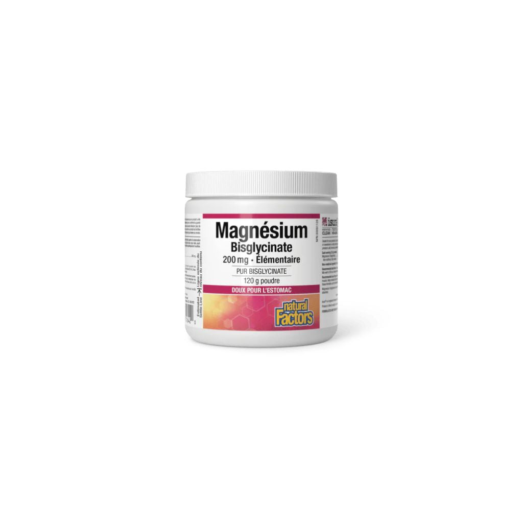 Natural Factors magnésium bisglycinate en poudre - La Boite à Grains