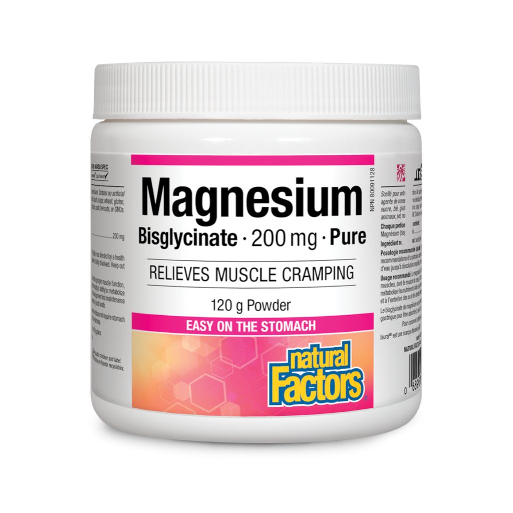 Natural Factors magnésium bisglycinate en poudre - La Boite à Grains