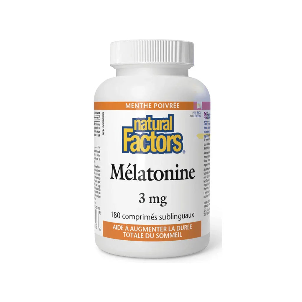 natural factors melatonin 3 mg 180 tablets -La Boite à Grains