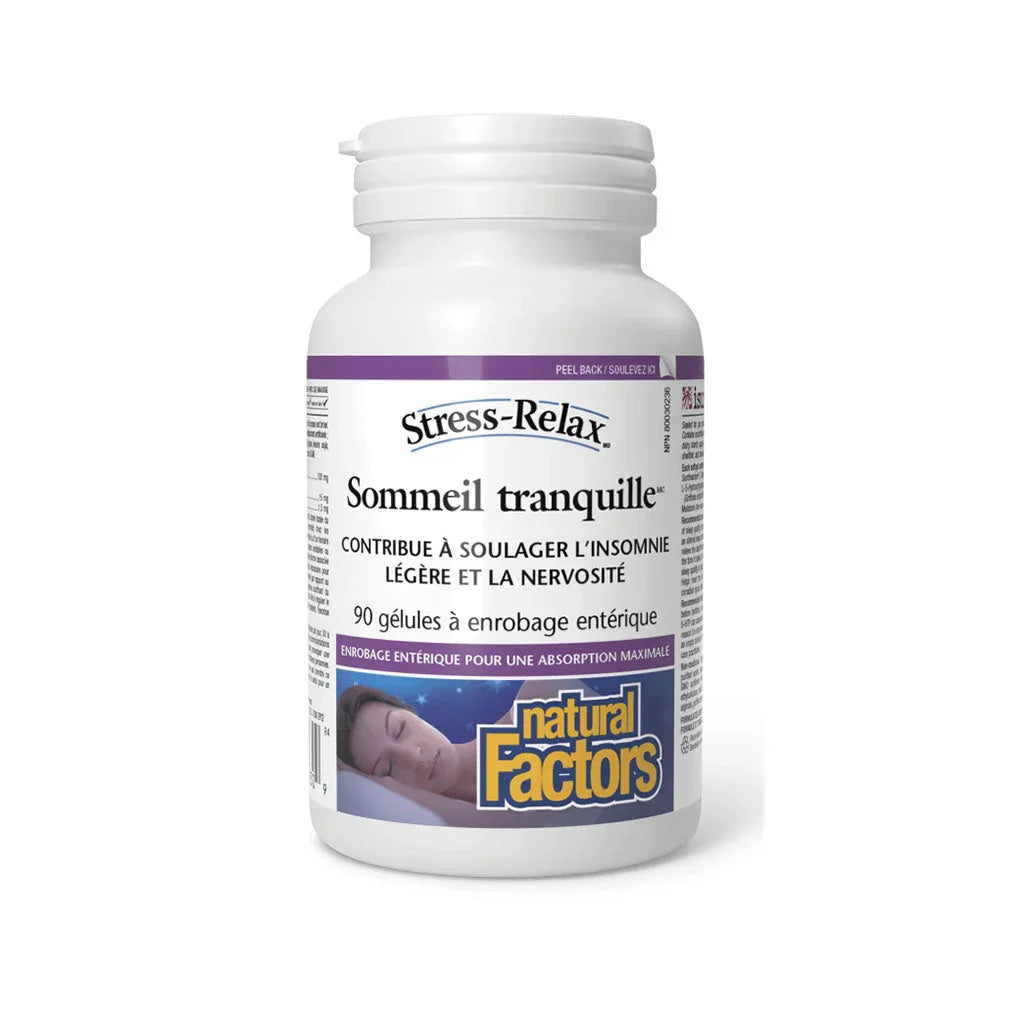 natural factors peaceful sleep 90 enteric coated capsules - La Boite à Grains