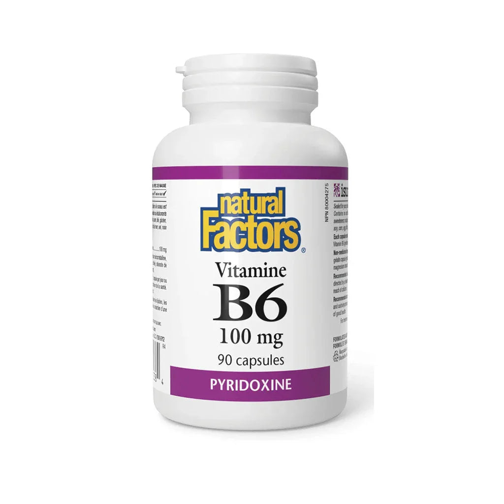 natural factors vitamin b6 100 mg 90 capsules - La Boite à Grains