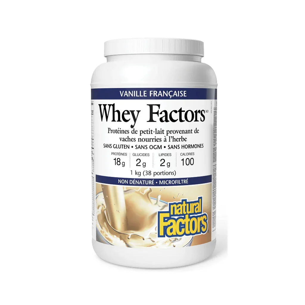 natural factors whey factors French vanilla 1 kg - La Boite à Grains