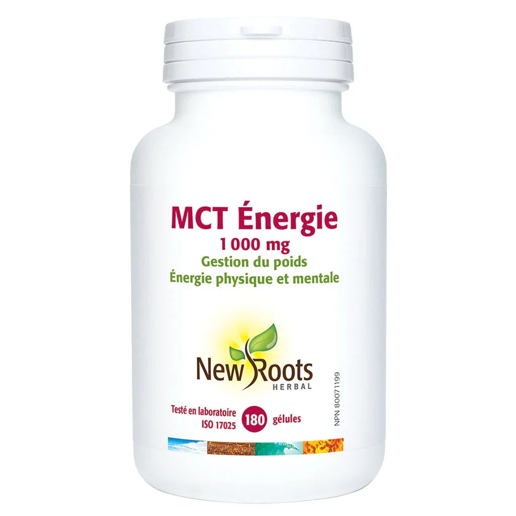 new roots herbal mct énergie 1000 mg 180 gélules - La Boite à Grains