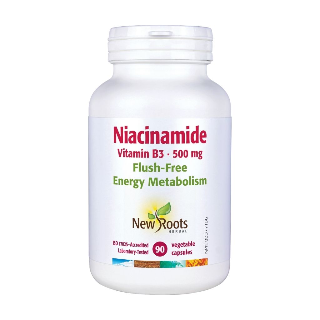 Niacinamide vitamin B3 500 mg New Roots Herbal - La Boite à Grains