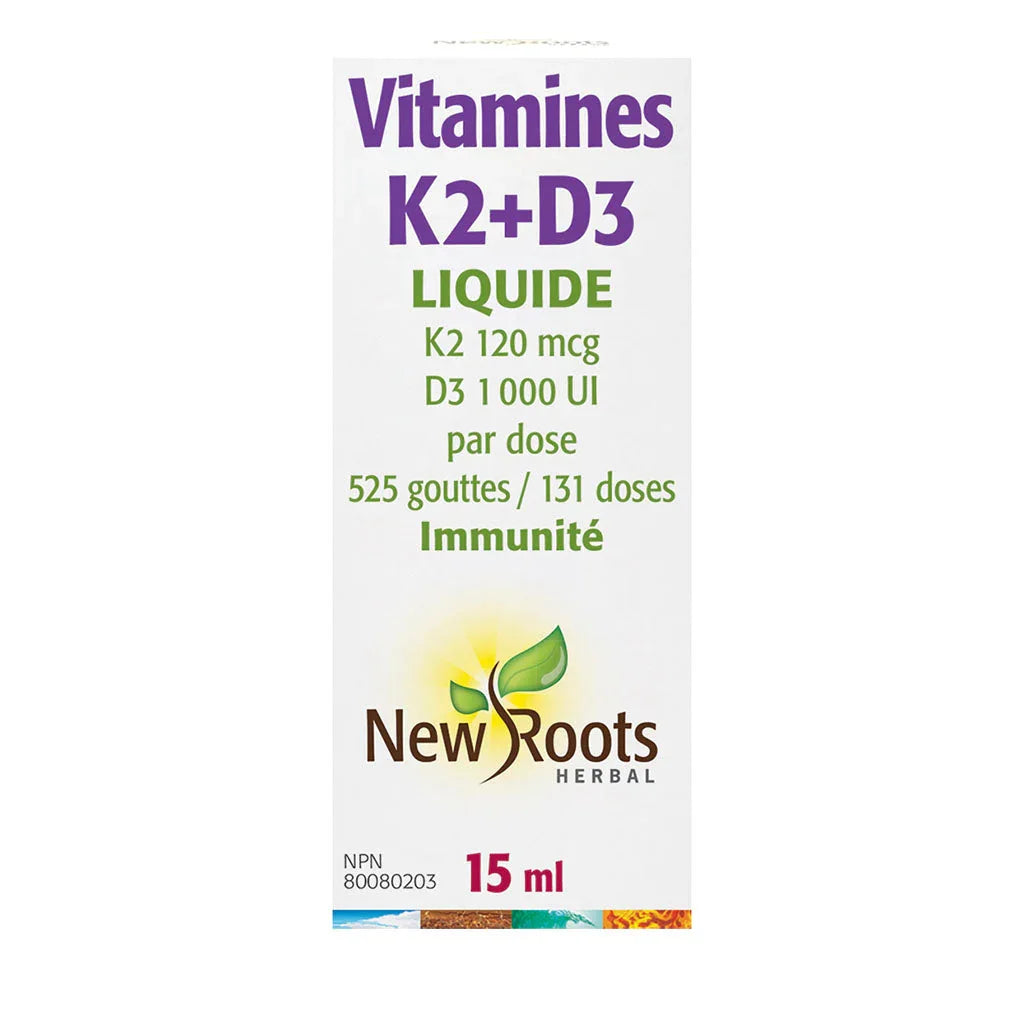 vitamins k2 + d3 liquid New Roots - La Boite à Grains