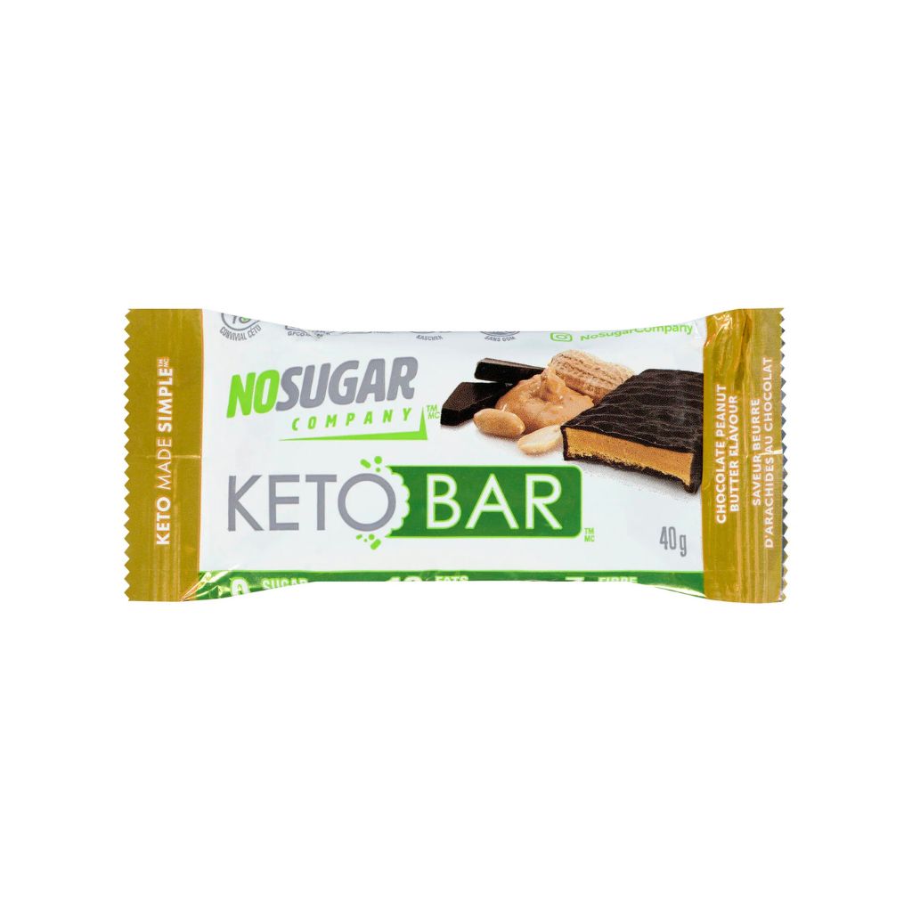 Keto Bar beurre d'arachides au chocolat No Sugar Company - La Boite à Grains