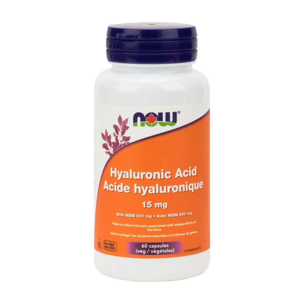 acide hyaluronique 15 mg avec MSM Now - La Boite à Grains