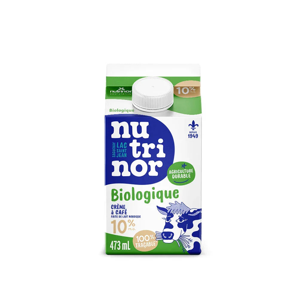 nutrinor organic coffee creamer 10% 473 ml