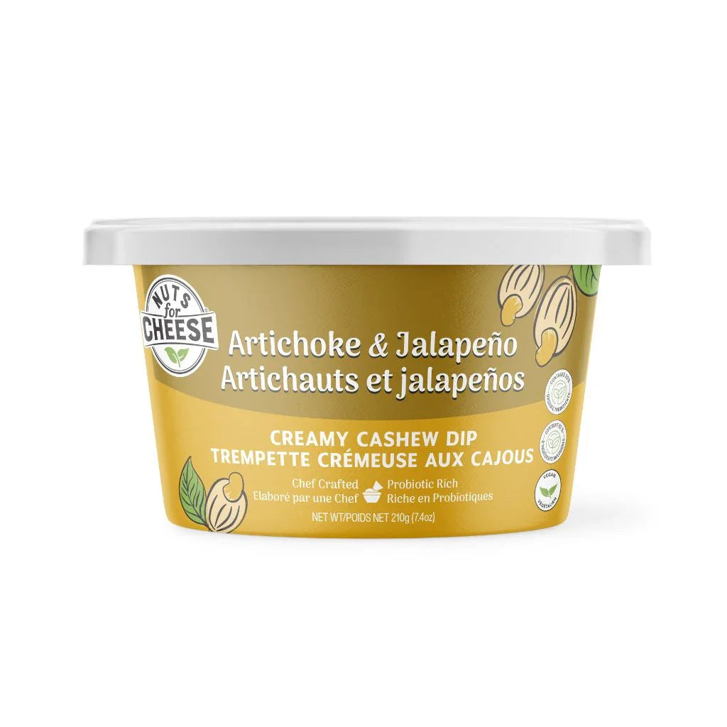 trempette crémeuse aux artichauts et jalapenos Nuts for Cheese - La Boite à Grains