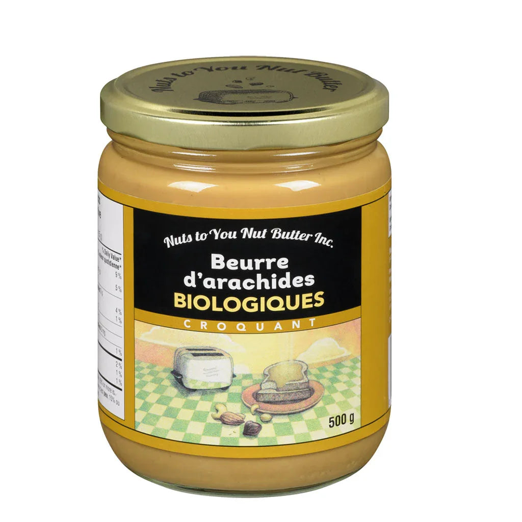 nuts to you nut butter beurre d'arachides biologiques croquant 500 g
