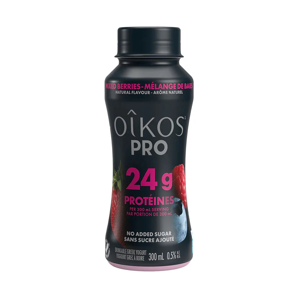 Oikos Pro mixed berry Greek yogurt drink - La Boite à Grains
