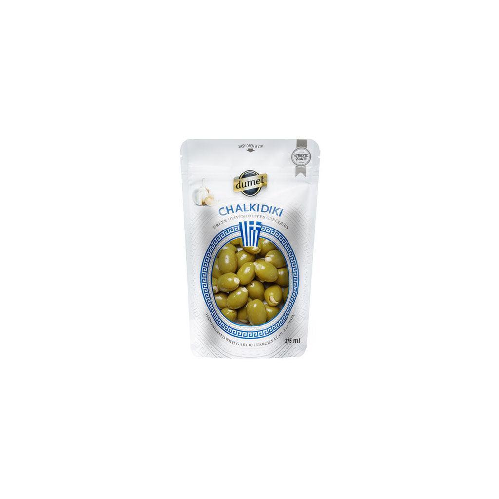 Greek Chalkidiki Olives Stuffed with Garlic Dumet - La Boite à Grains