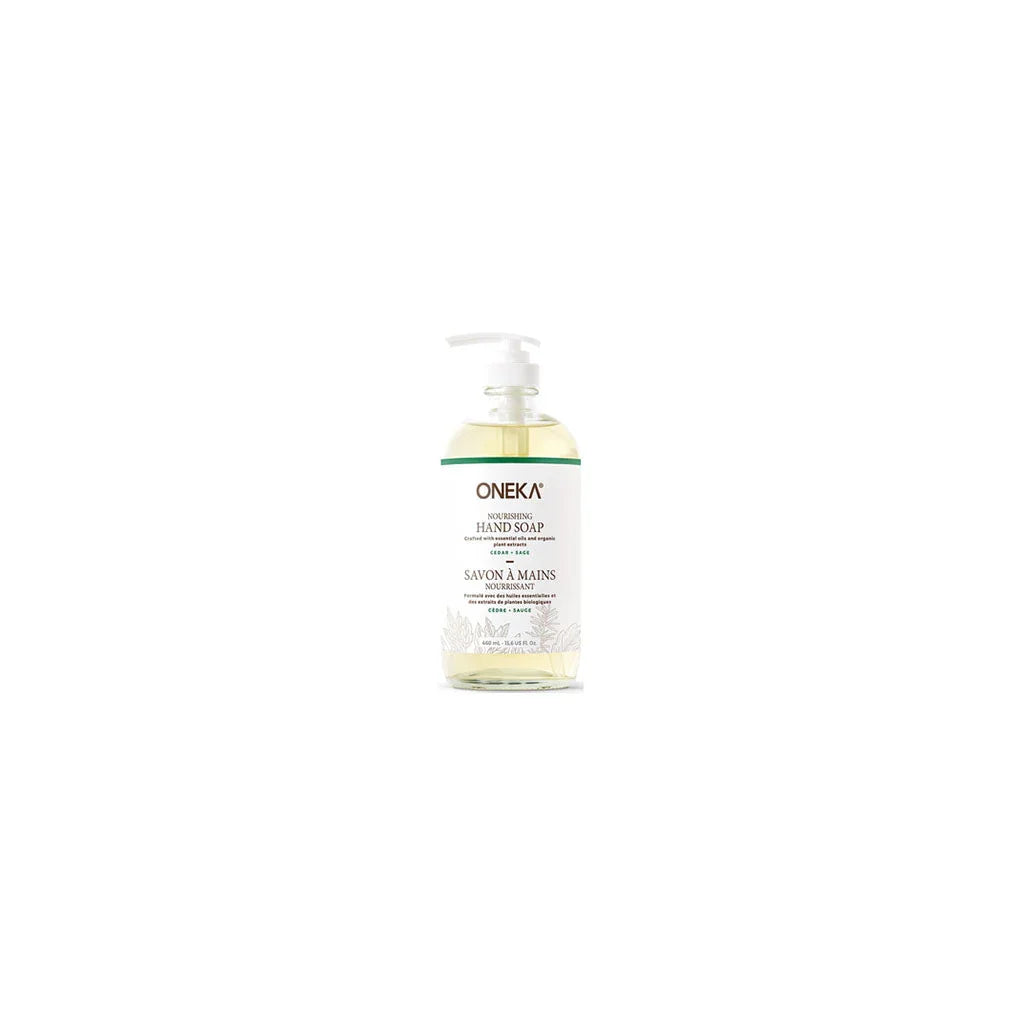 oneka nourishing hand soap cedar sage 460 ml - La Boite à Grains