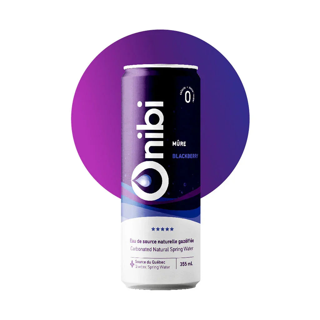 eau de source gazéifiée mûre Onibi - La Boite à Grains