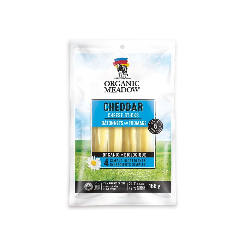 bâtonnets au fromage cheddar biologique Organic Meadow - La Boite à Grains