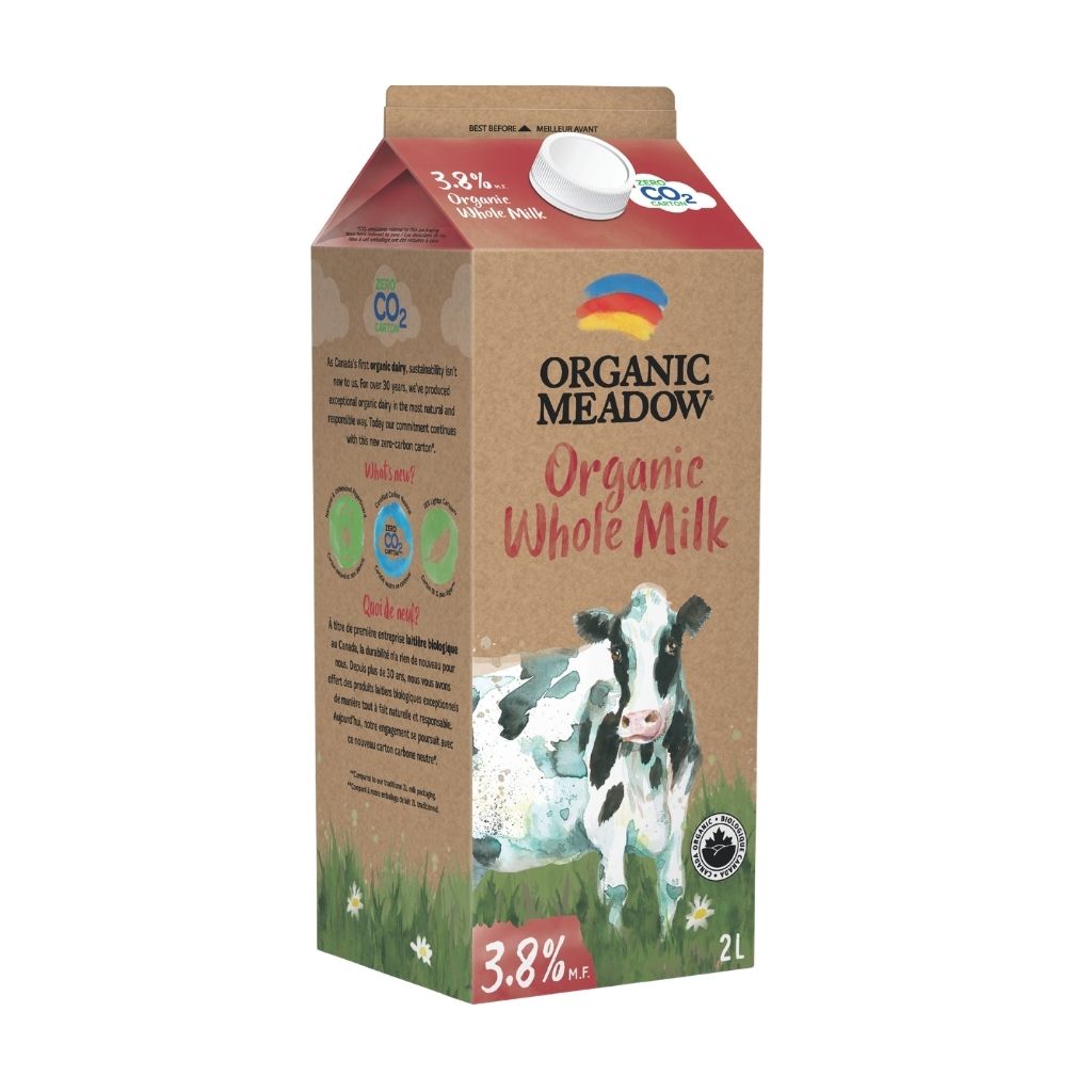 lait entier biologique 3.8% Organic Meadow - La Boite à Grains