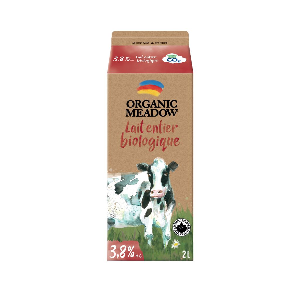 lait entier biologique 3.8% Organic Meadow - La Boite à Grains