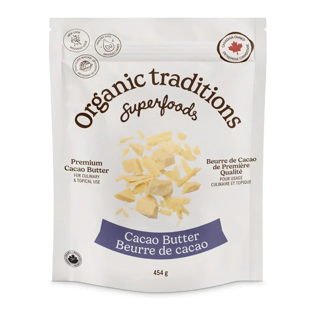 beurre de cacao biologique Organic Traditions - La Boite à Grains