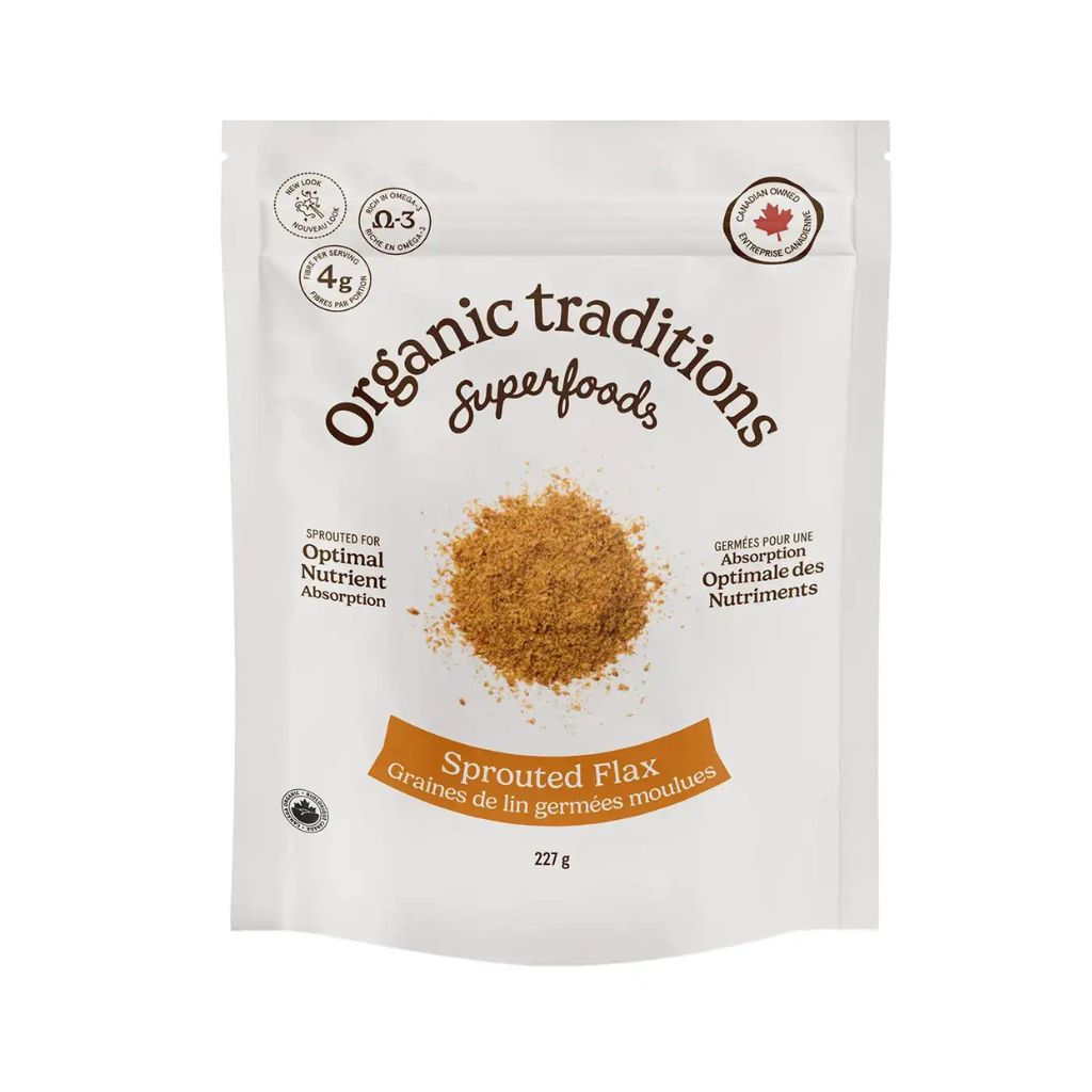 Organic Sprouted Flax 227 g Organic Traditions - La Boite à Grains