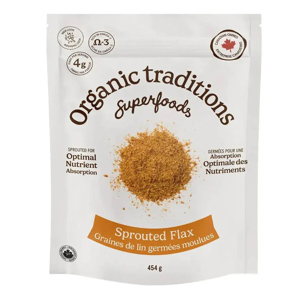 graines de lin germées moulues biologiques Organic Traditions - La Boite à Grains