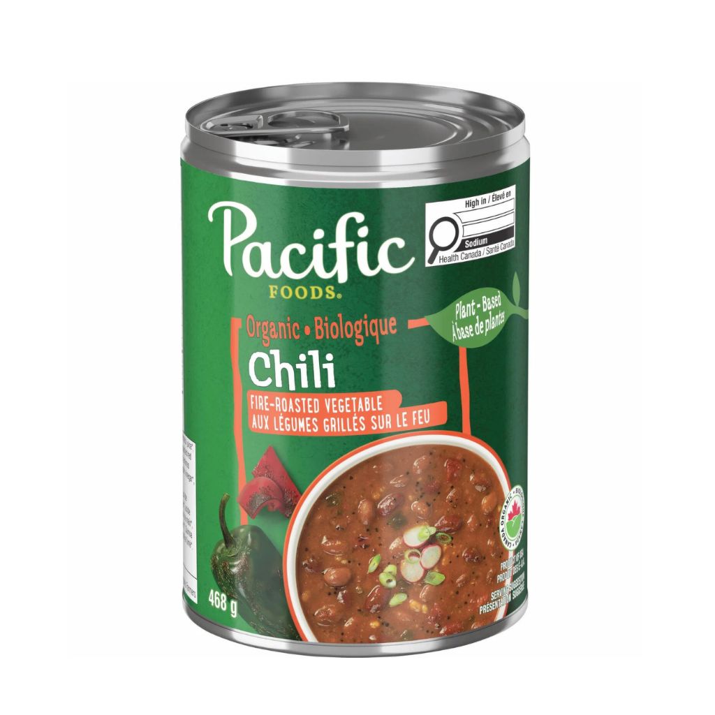 chili aux légumes grillés sur le feu biologique Pacific Foods - La Boite à Grains