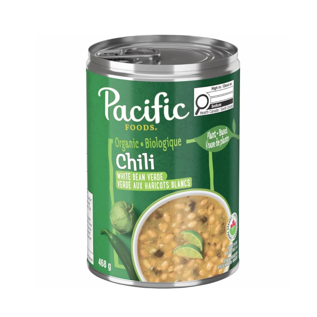 chili verde aux haricots blancs Pacific Foods - La Boite à Grains