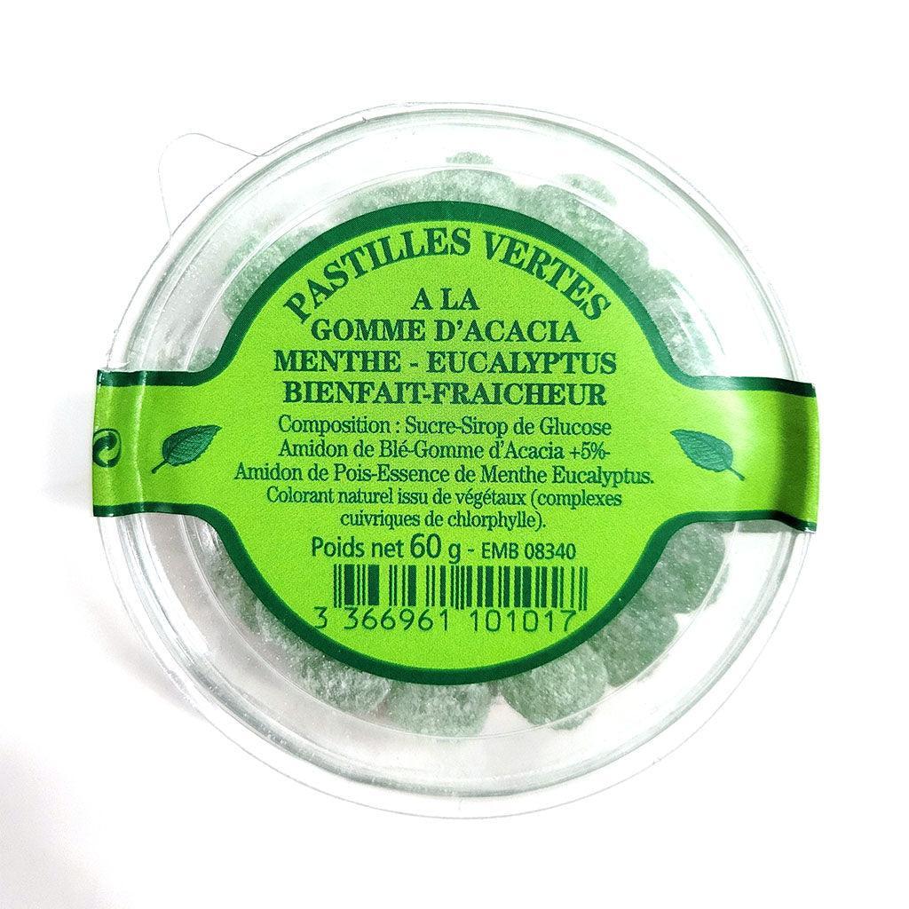 Pastilles Vertes à la Gomme d'Acacia Menthe Eucalyptus Regalis Phitest - La Boite à Grains