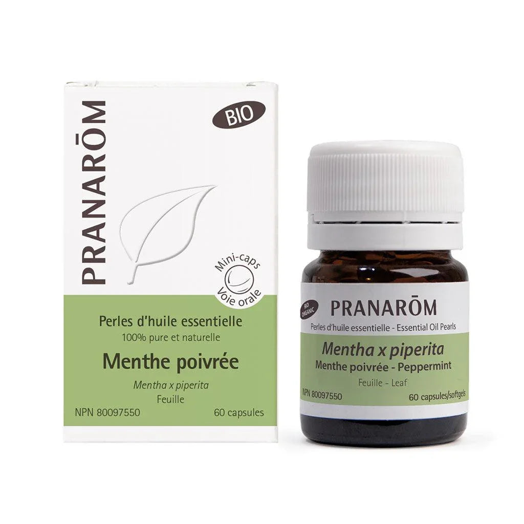 Perles d'Huile Essentielle Menthe Poivrée Biologique Pranarôm - La Boite à Grains