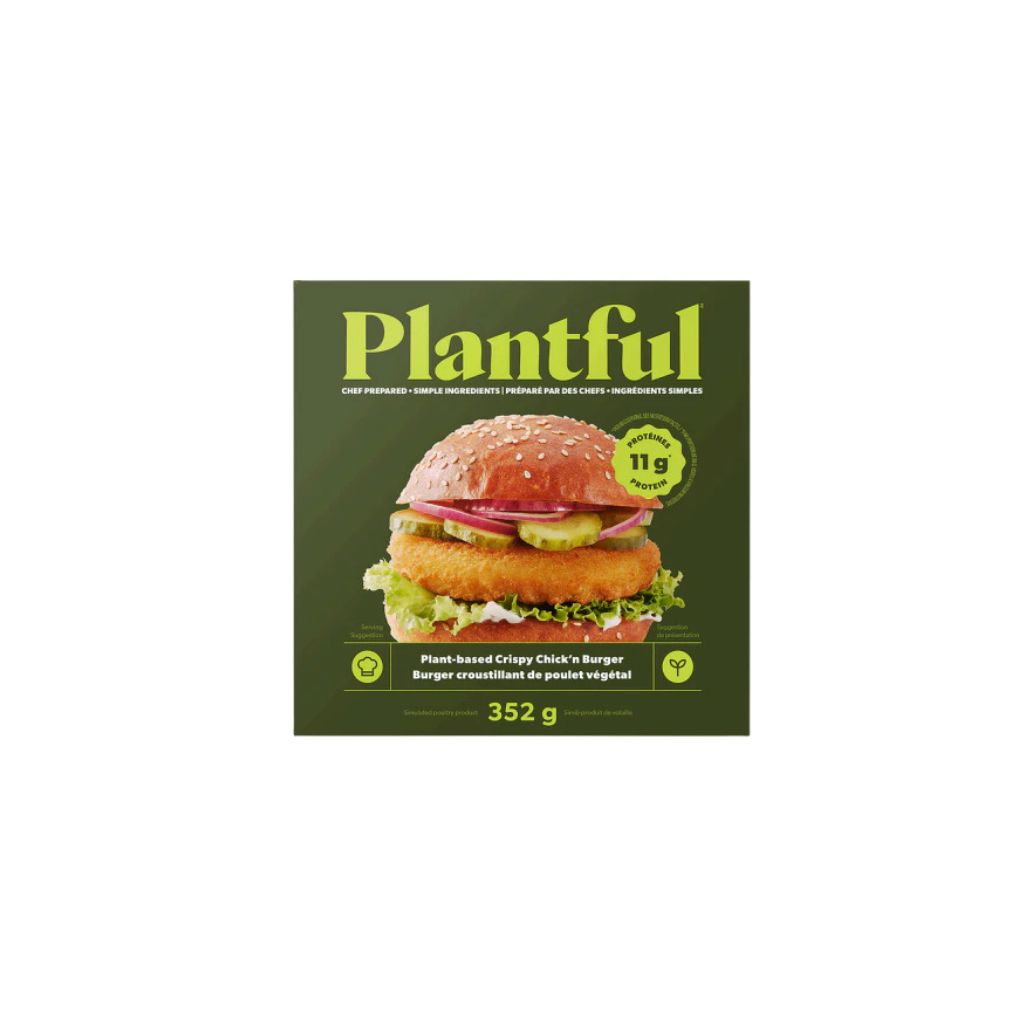 burger croustillant de poulet végétal Plantful - La Boite à Grains