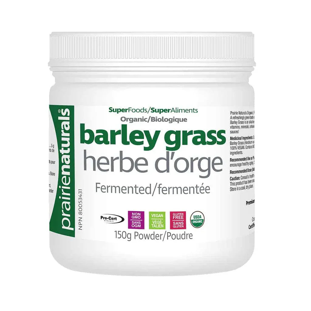 Prairie Naturals Herbe d'Orge Fermentée Biologique 150 g - La Boite à Grains