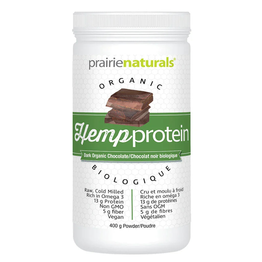 Prairie Naturals Protéines de Chanvre Chocolat Noir Biologiques 400 g - La Boite à Grains