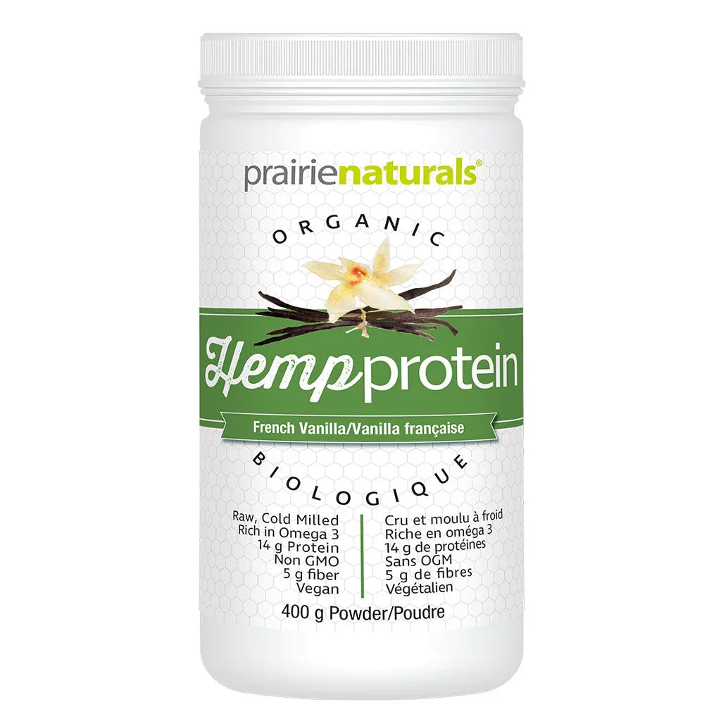 Prairie Naturals Protéines de Chanvre Vanille Française Bio 400 g - La Boite à Grains