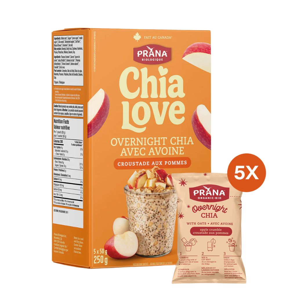 Chia Love overnight chia avoine croustade aux pommes Prana - La Boite à Grains