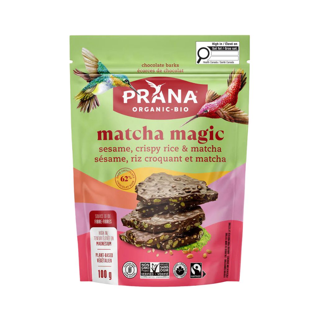 Matcha Magic écorces de chocolat Prana - La Boite à Grains