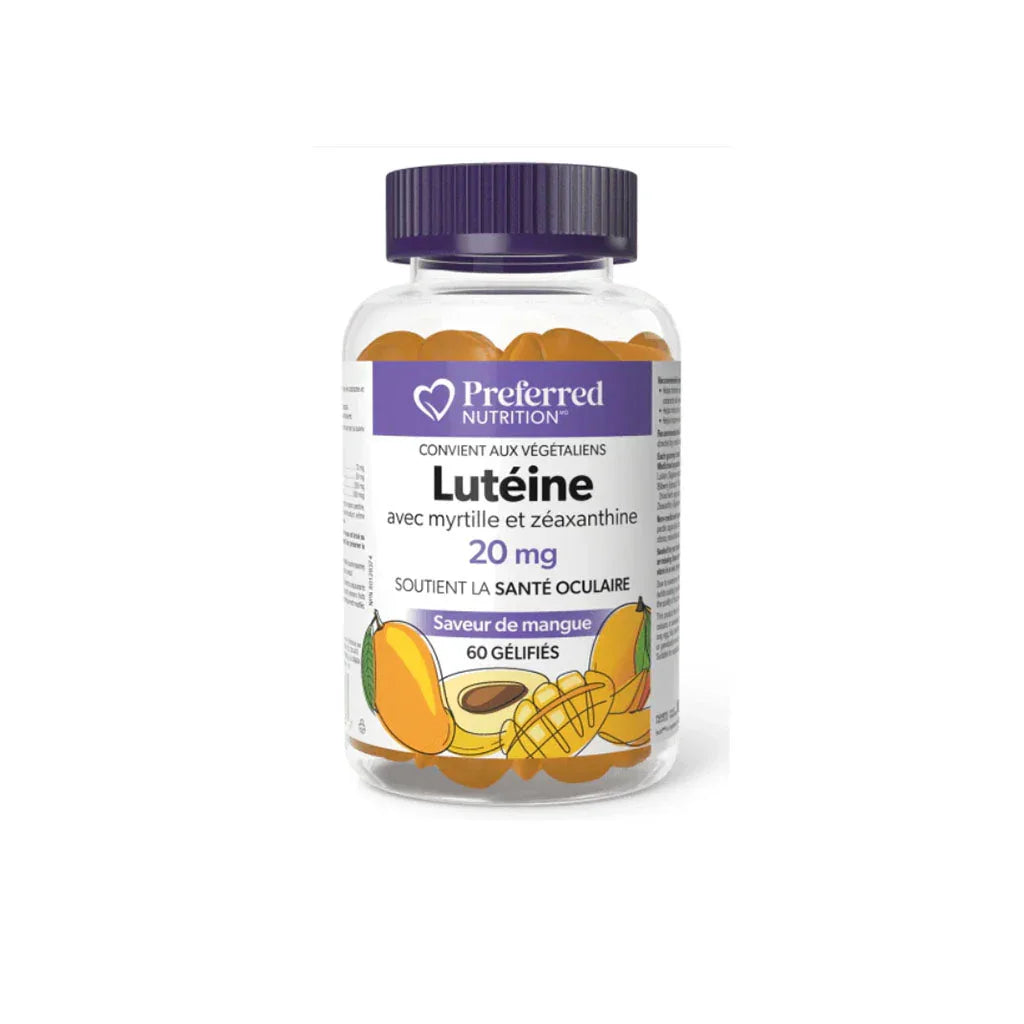 gummies lutéine avec myrtille et zéaxanthine 20 mg Preferred Nutrition - La Boite à Grains