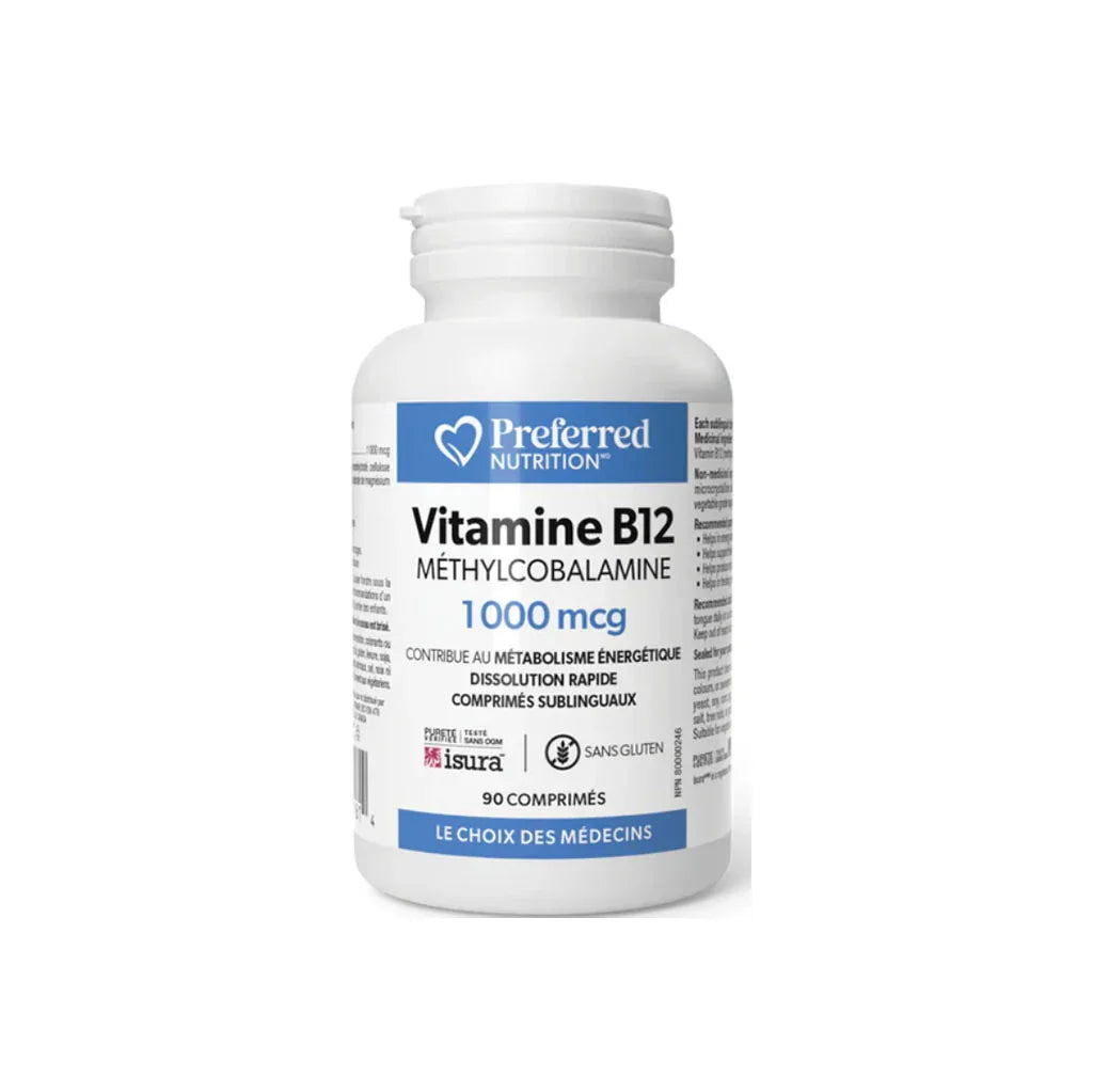 vitamine b12 méthylcobalamine 100 mcg Preferred Nutrition - La Boite à Grains