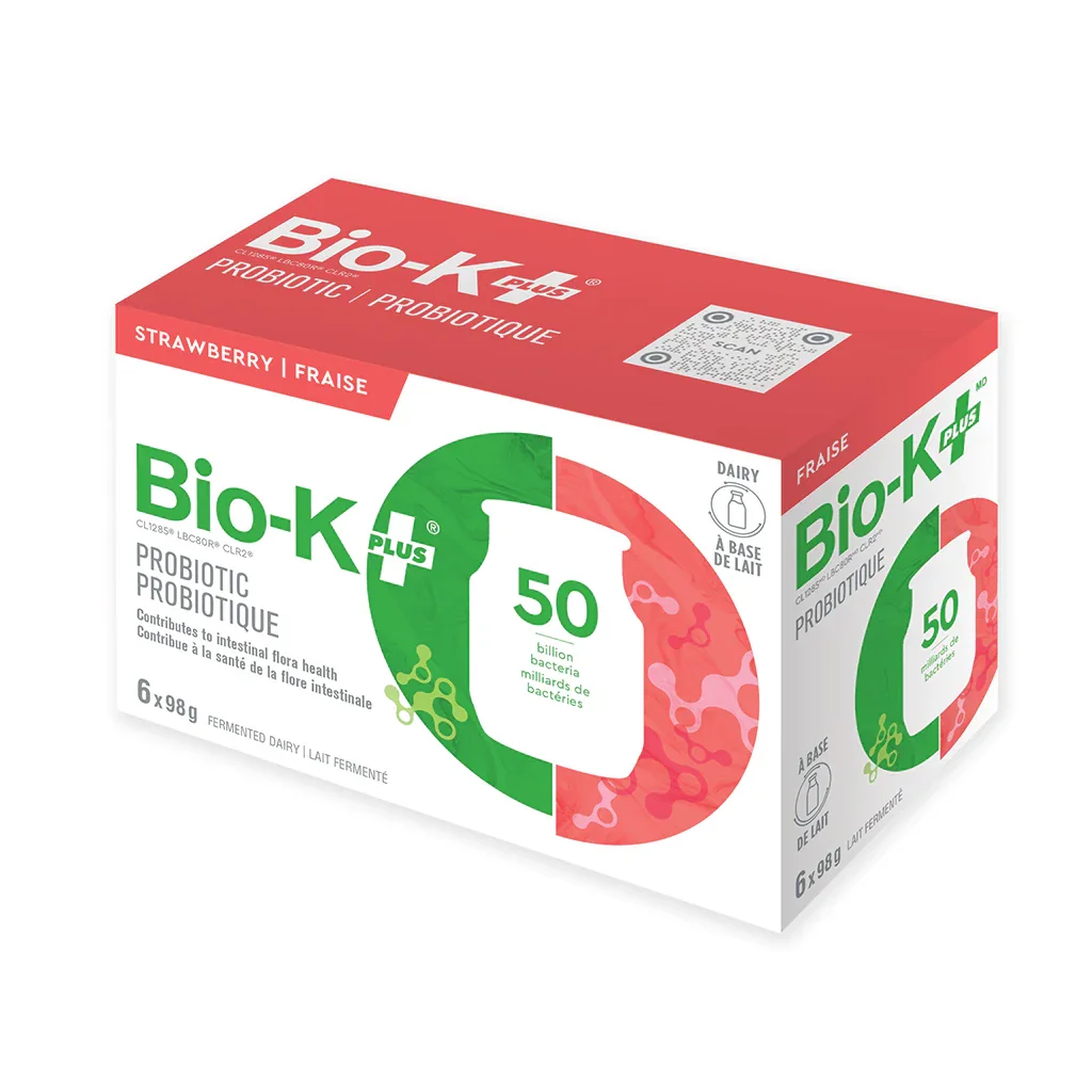 Probiotique Fraises à Boire Bio-K+ - La Boite à Grains