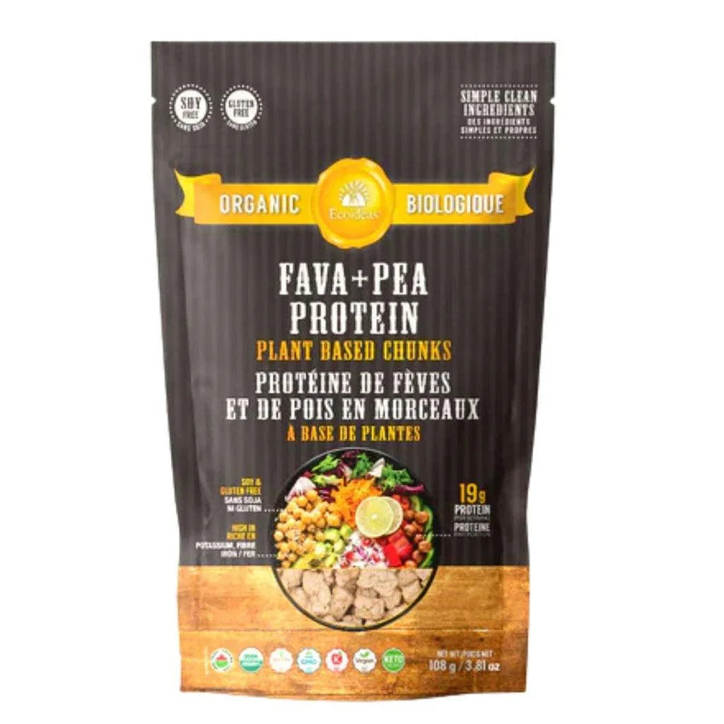 Protéine de Fève et de Pois en Morceaux Biologique Ecoideas - La Boite à Grains