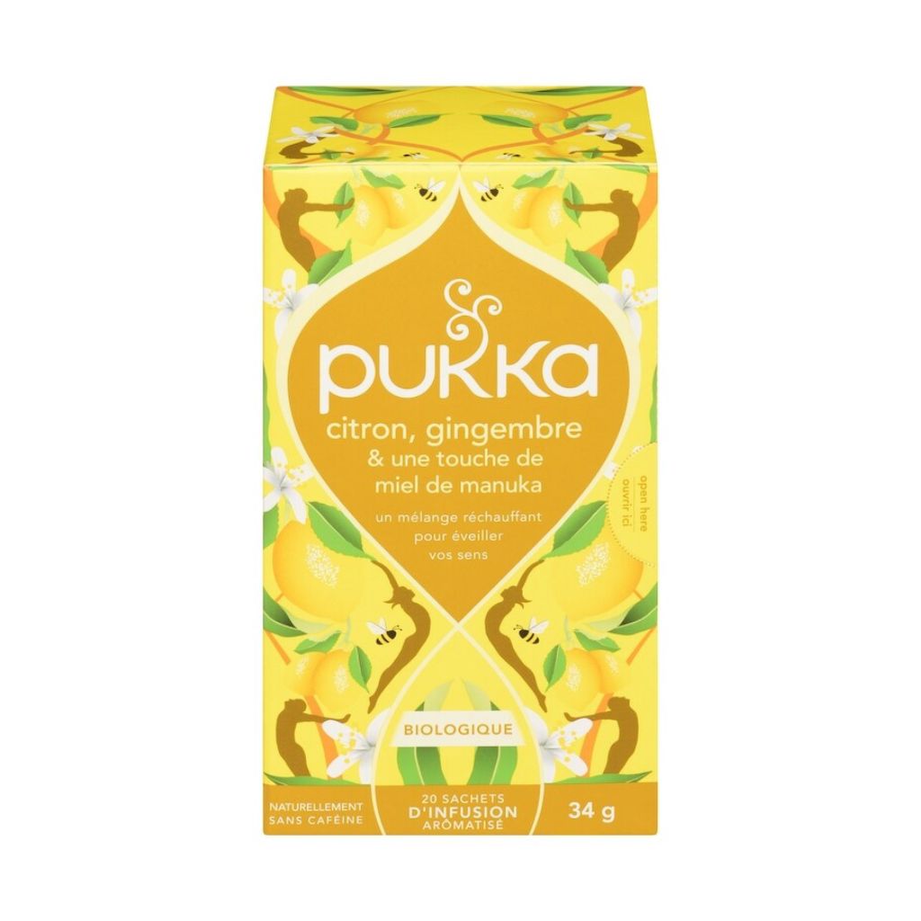 tisane citron gingembre et miel de Manuka Pukka - La Boite à Grains
