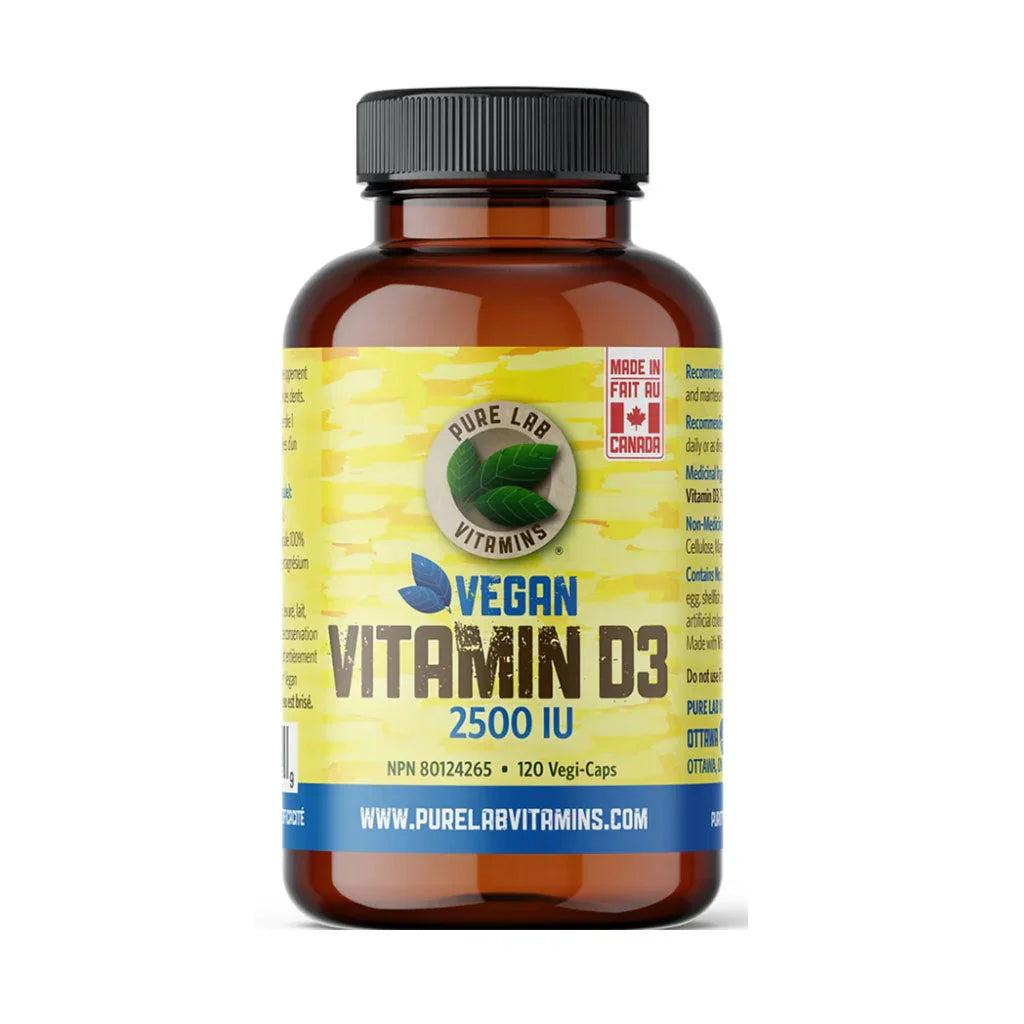 pure lab vitamins vegan vitamin d3 2500 iu 120 vegetable capsules