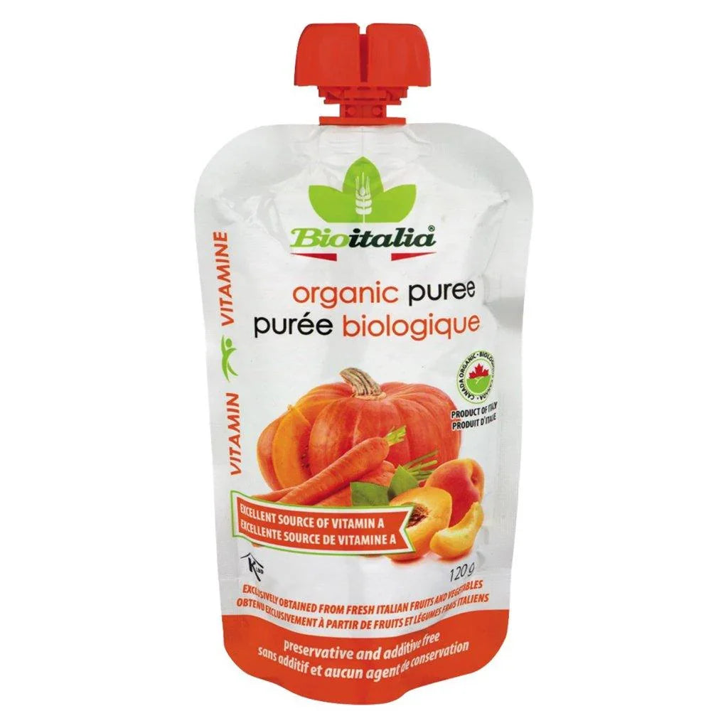Purée Biologique Carotte, Abricot & Citrouille Bioitalia - La Boite à Grains