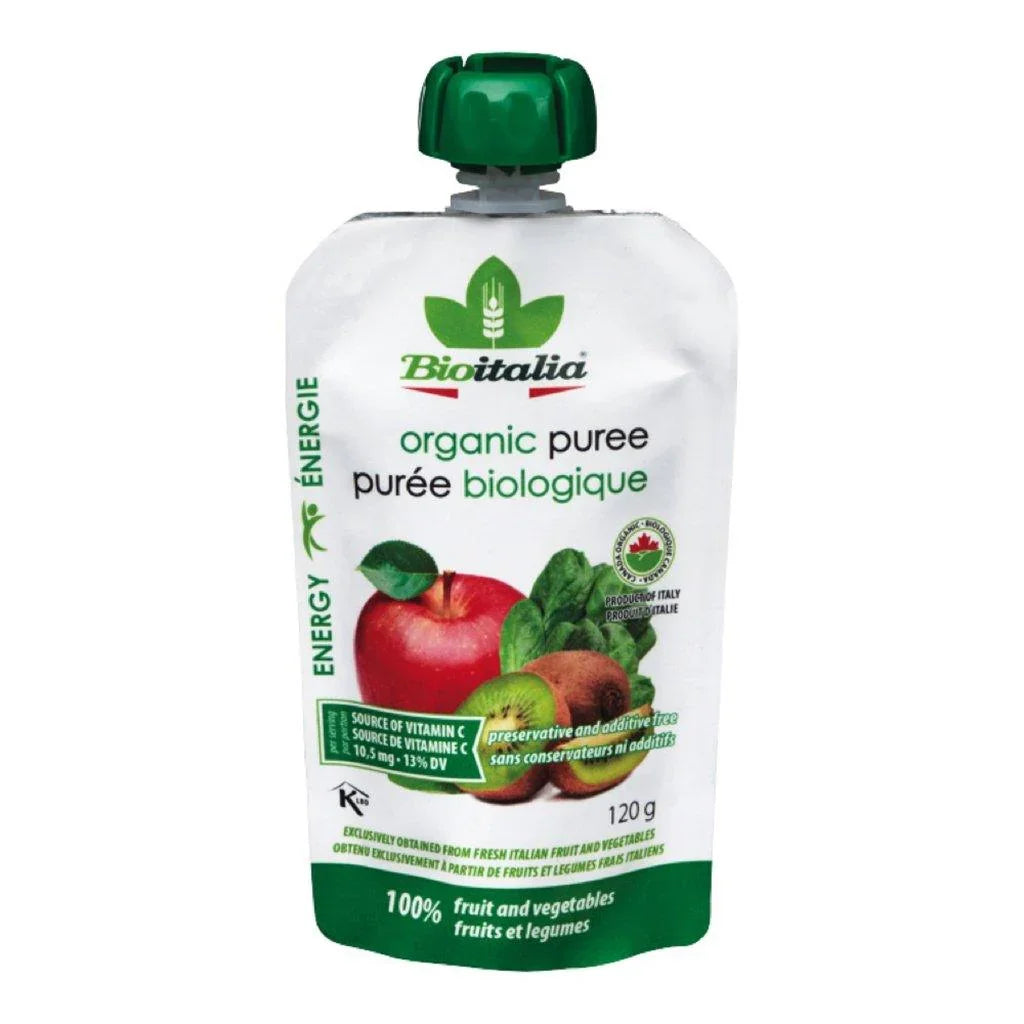 Purée Biologique Pomme, Kiwi & Épinards Bioitalia - La Boite à Grains