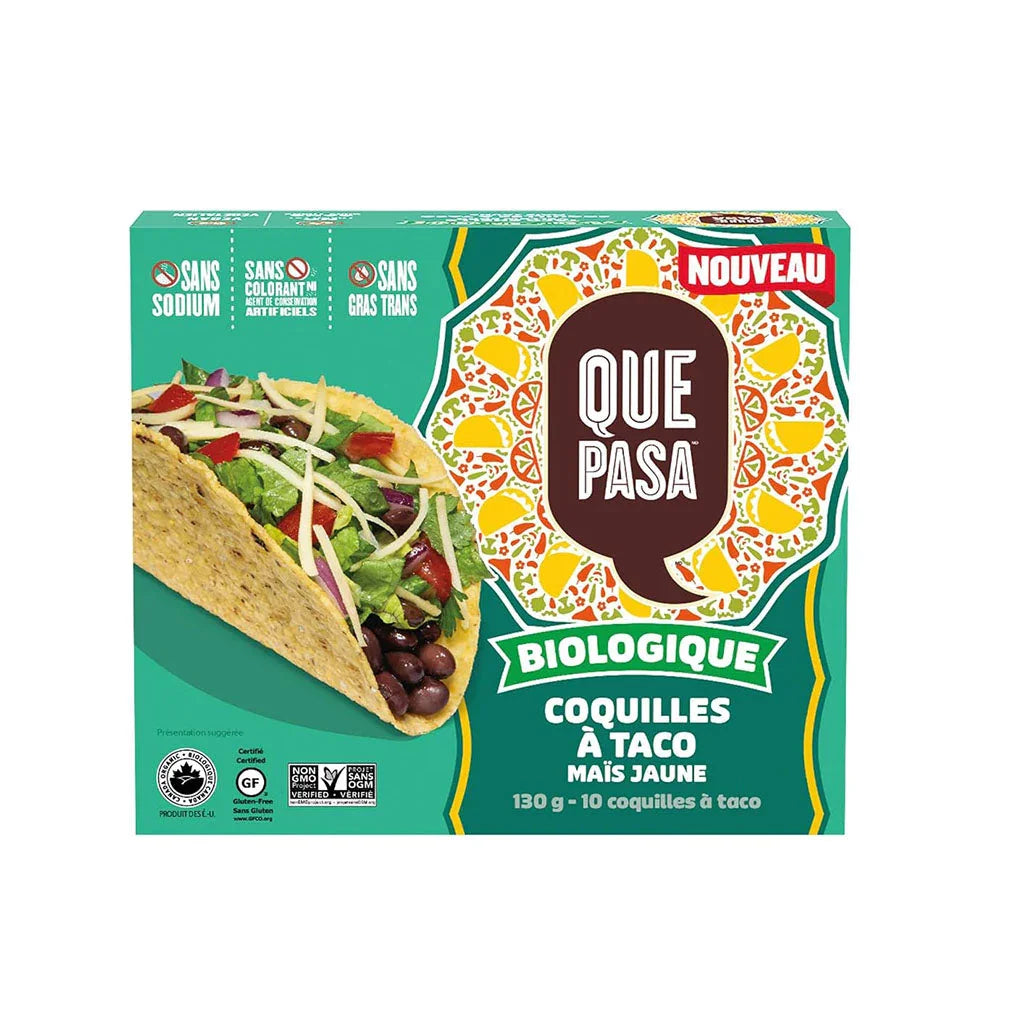 que pasa organic yellow corn taco shells - La Boite à Grains