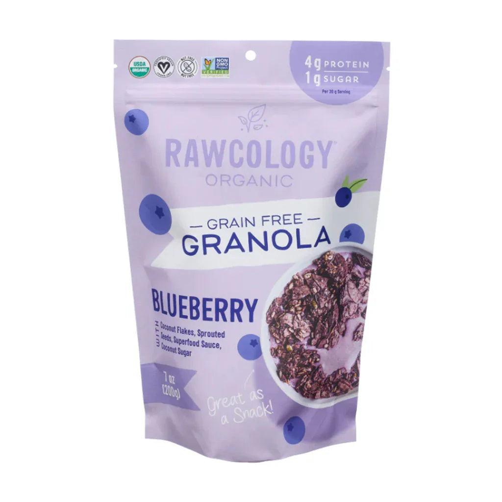 Granola Cru Bleuets avec Açaï Biologique Rawcology - La Boite à Grains