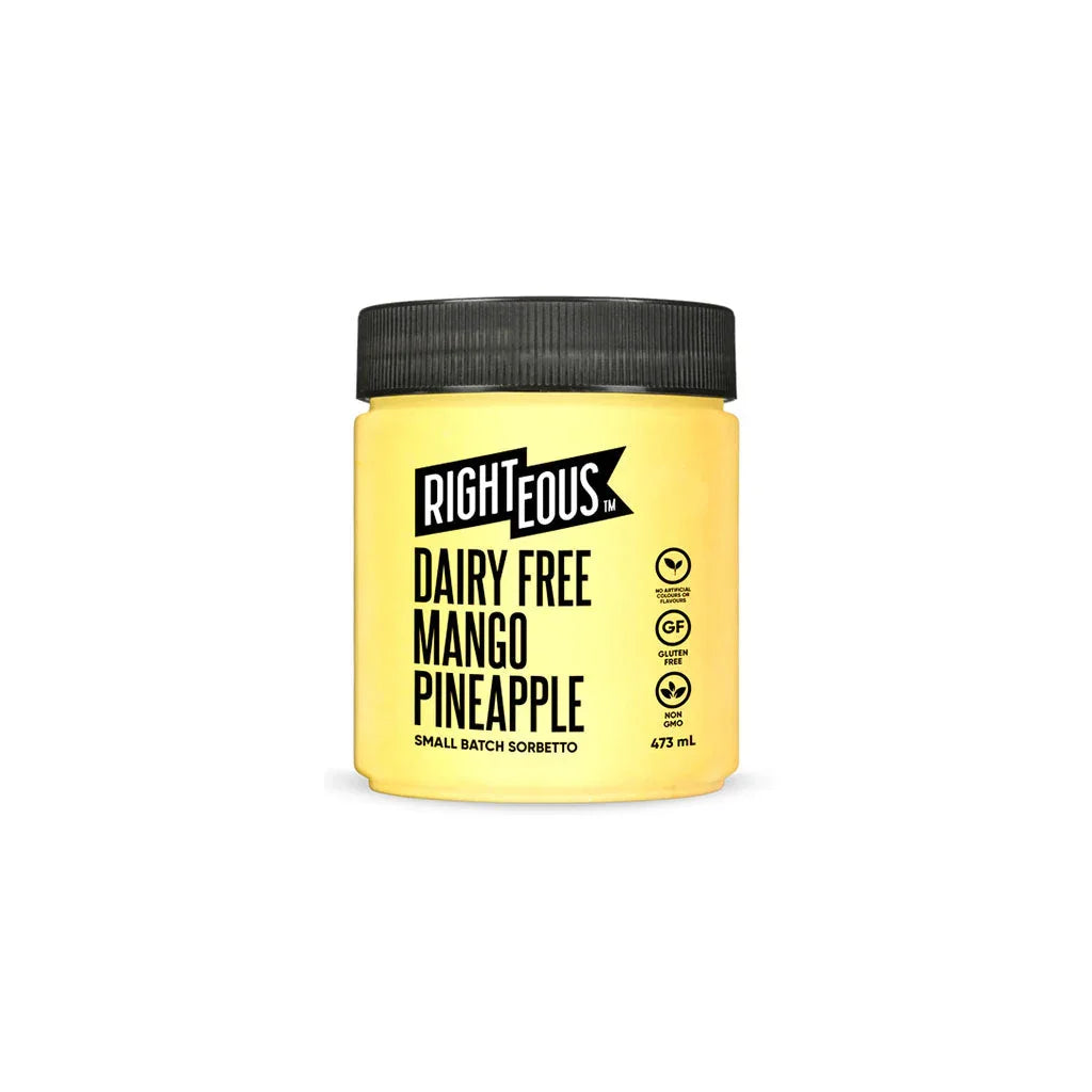 righteous sorbetto mangue ananas 473 ml  - La Boite à Grains