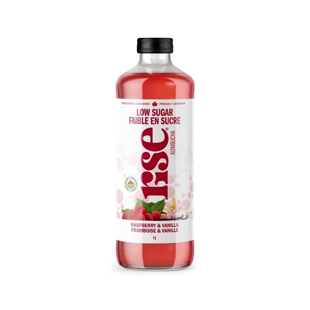 Faible en Sucre Framboise & Vanille Rise Kombucha - La Boite à Grains